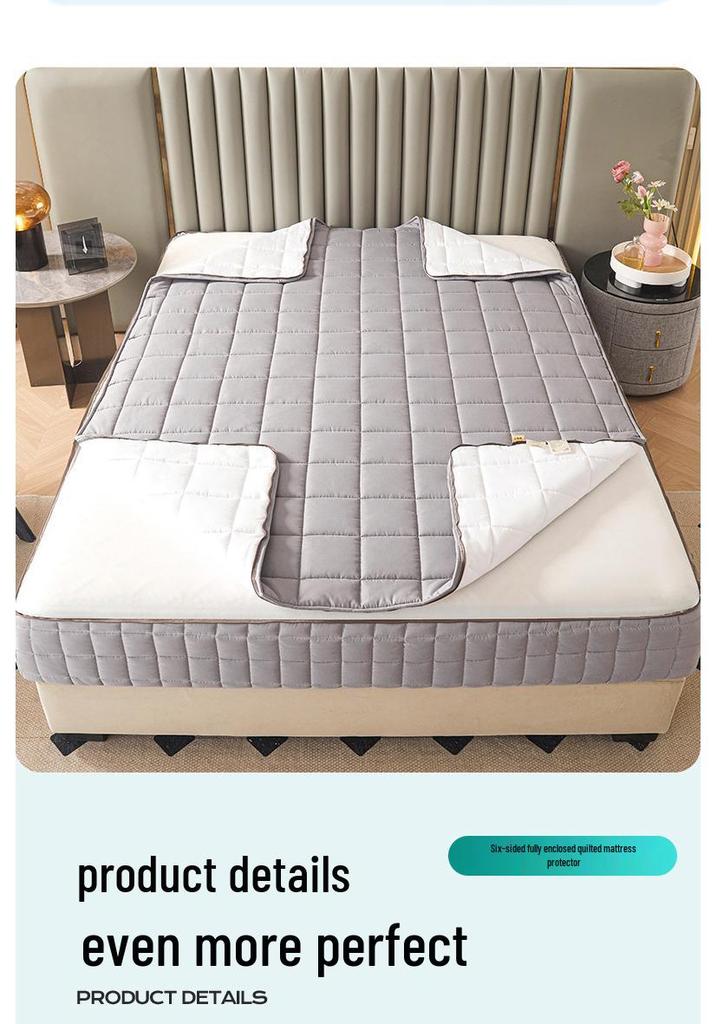 Brushed Cotton Soybean Quilted Fitted Mattress Protector – Six-Sided, 360° Coverage