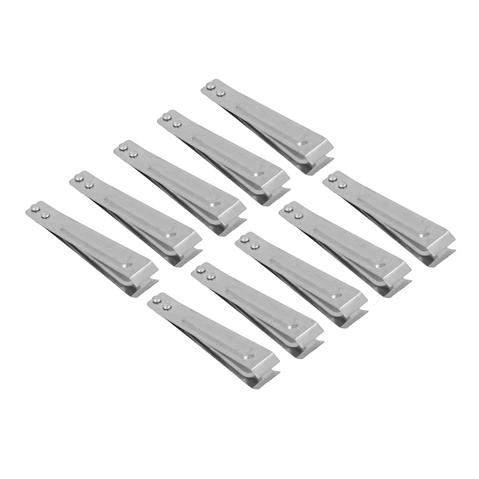 

10pcs Fish Bone Tweezers Stainless Steel Flat Tip Hair Tweezers Garlic Peeling Hair Plucking Tool