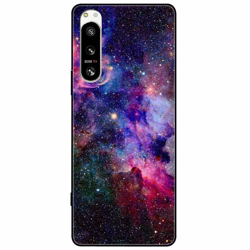 For Sony Xperia 5 IV / 10 IV Case 10IV Soft Black Silicone Forest Painted Phone Back Covers For Sony Xperia 1 IV Case TPU Coque