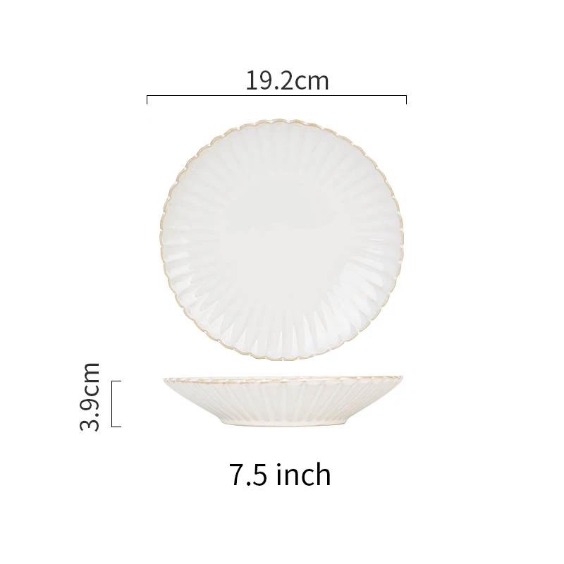 White Ceramic Plate Set Home Dinner Plate Bowl Steak Salad Tableware Creative Nordic Breakfast Dishes Plates Sets Coffee Mug Cup