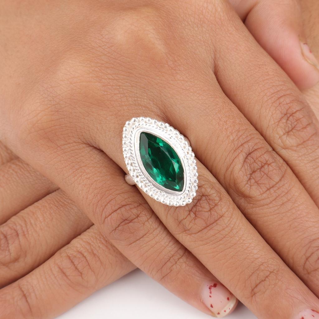 Chrome Diopside 925 Sterling Silver Jewelry Handmade Ring For Mother's Day Gift RR-26-4