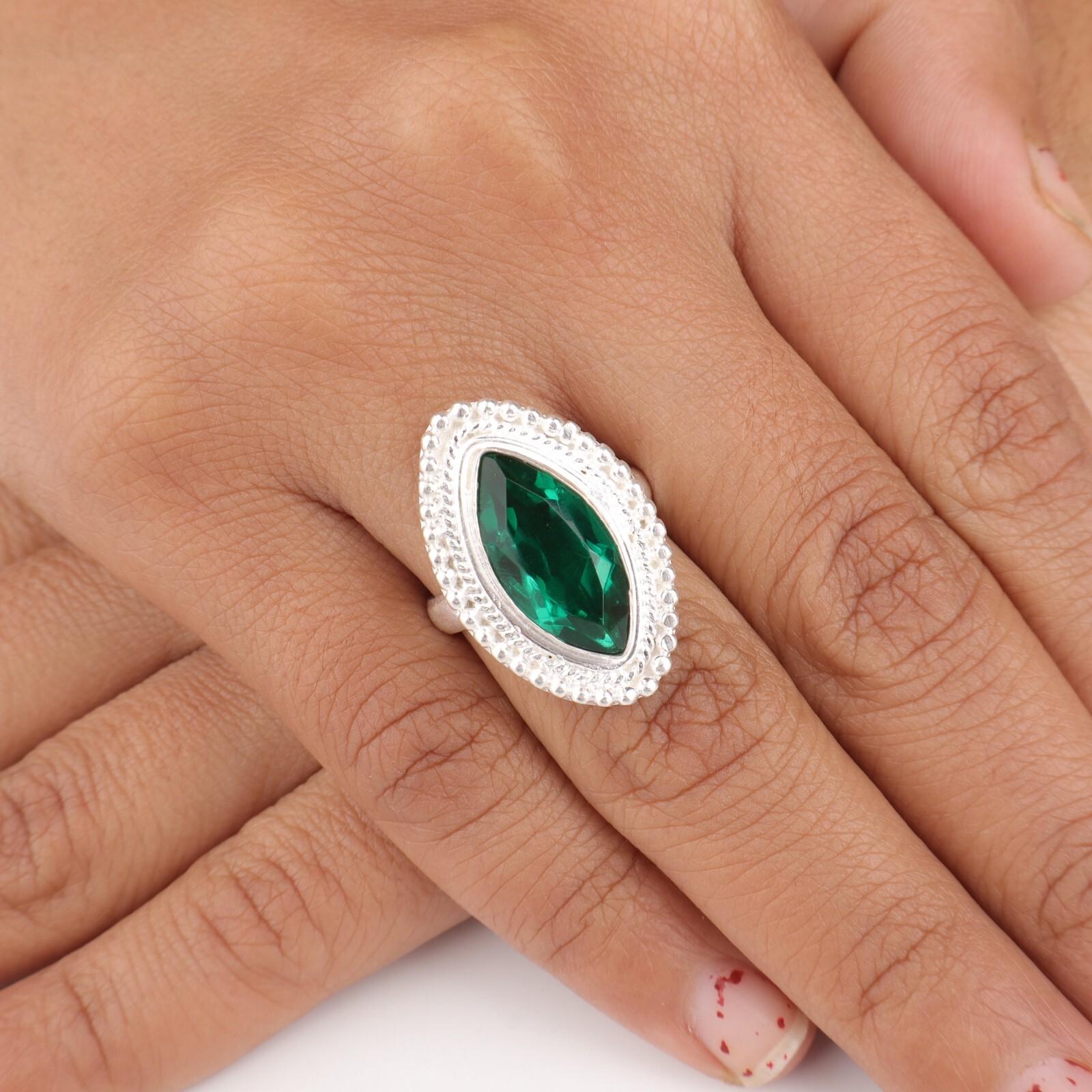 

Хромдиопсид 925 стерлинговое серебро ювелирные изделия ручной работы кольцо в подарок на День матери RR-26-4 13