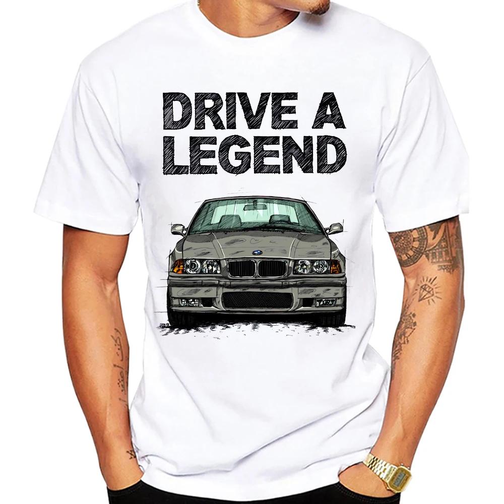 Drive A Legend E36 M3 Compact 90's T-Shirt Summer Men Short Sleeve Harajuku BM Car Design Boy Casual Tops Hip Hop White Tees