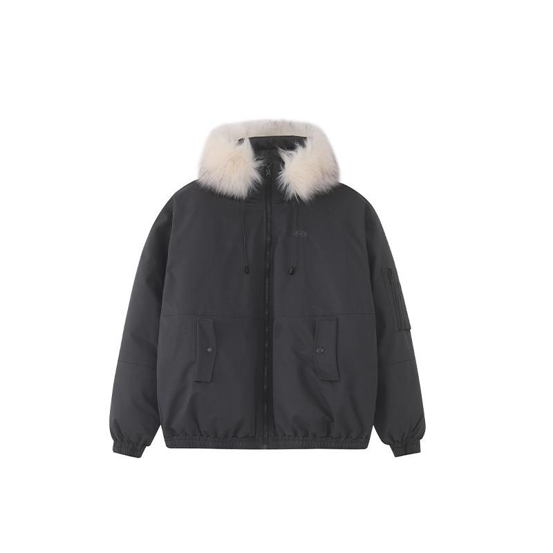 

Large Fur Collar Workwear Down Jacket Women s New Winter Warm Plus Velvet Thickened Cotton Jacket XL