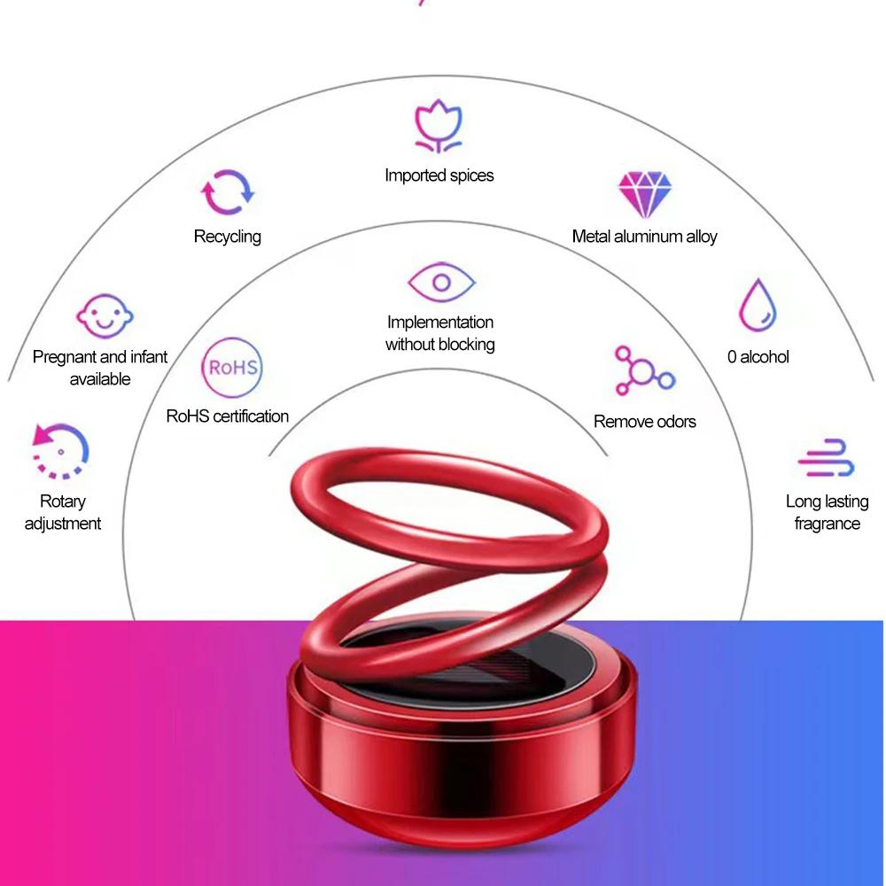 Solární osvěžovač vzduchu do auta Aromaterapie Sluneční světlo Energie Rotace Interiér Vůně Ornament Aroma Difuzér Palubní deska Parfém