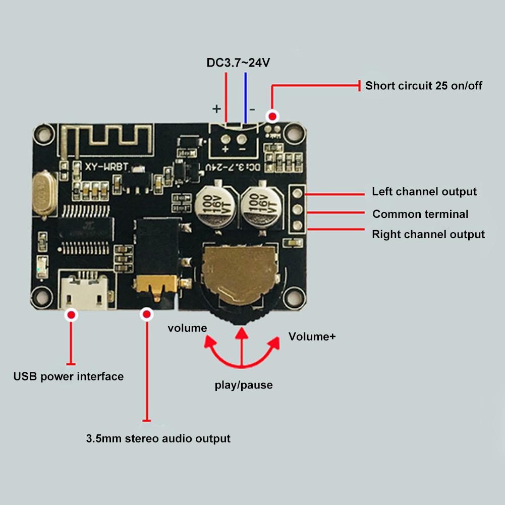 Compatible 5.0 4.2 4.1 4.0 Bluetooth Audio Receiver Board MP3 Lossless Decoder Board Wireless Stereo Music Module XY-WRBT BT 5.0
