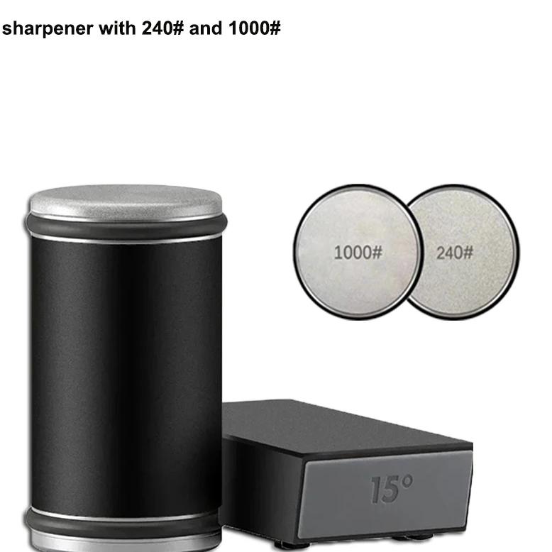 Rolling Knife Sharpener Fast Diamond Ceramic Discs 15° /20° Magnetic Angles for Any Blade Hardness Sharpening Kit with Gift Box