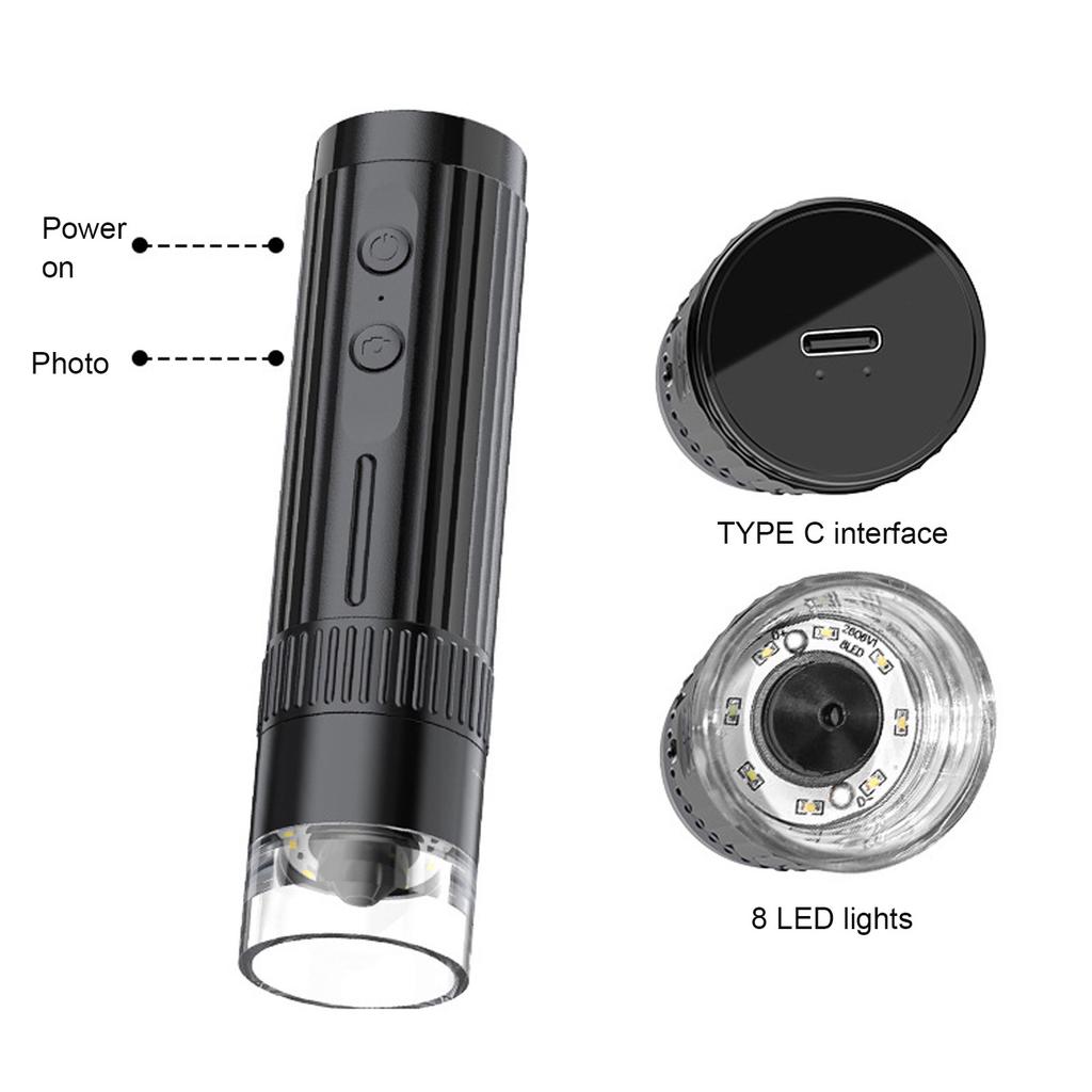 Wireless Digital Microscope 2MP 1000X Magnification WiFi with 8 Light USB APP Handheld Microscope Camera for Circuit Board