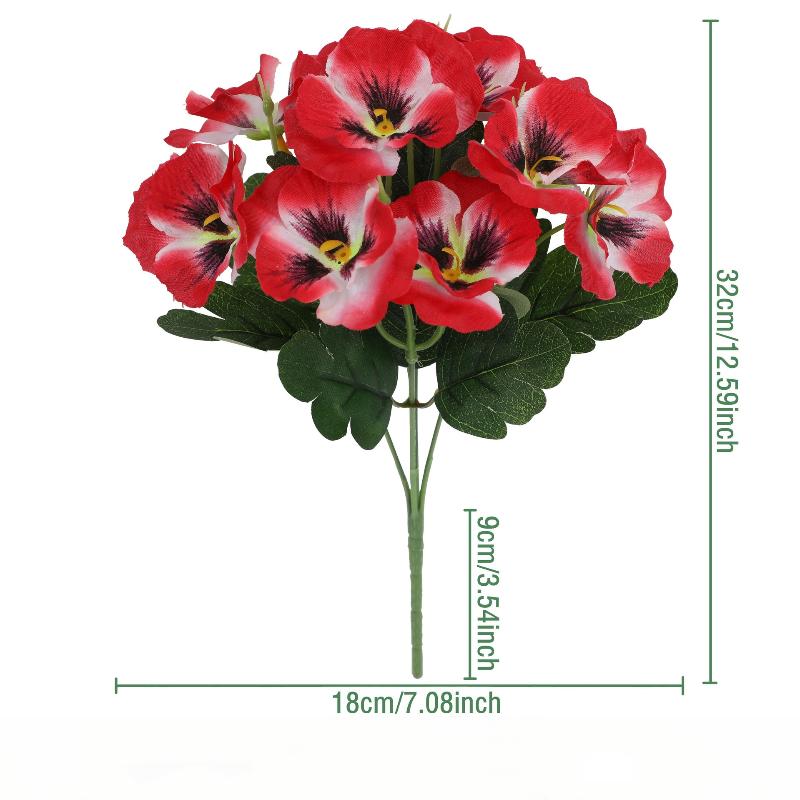 Silk Cloth Artificial Pansy Flowers DIY Phalaenopsis Simulated Rose Bouquet Soft Dyed Edged Flower Bouquet Photography Props