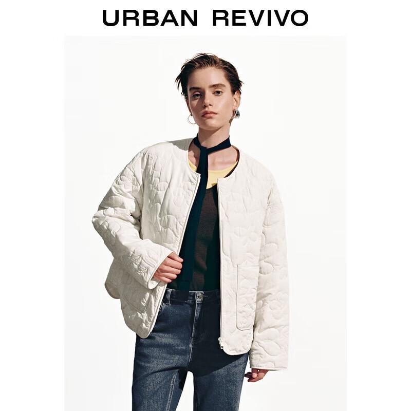 

UR Women s Quilted Floral Round Neck Cotton Jacket L