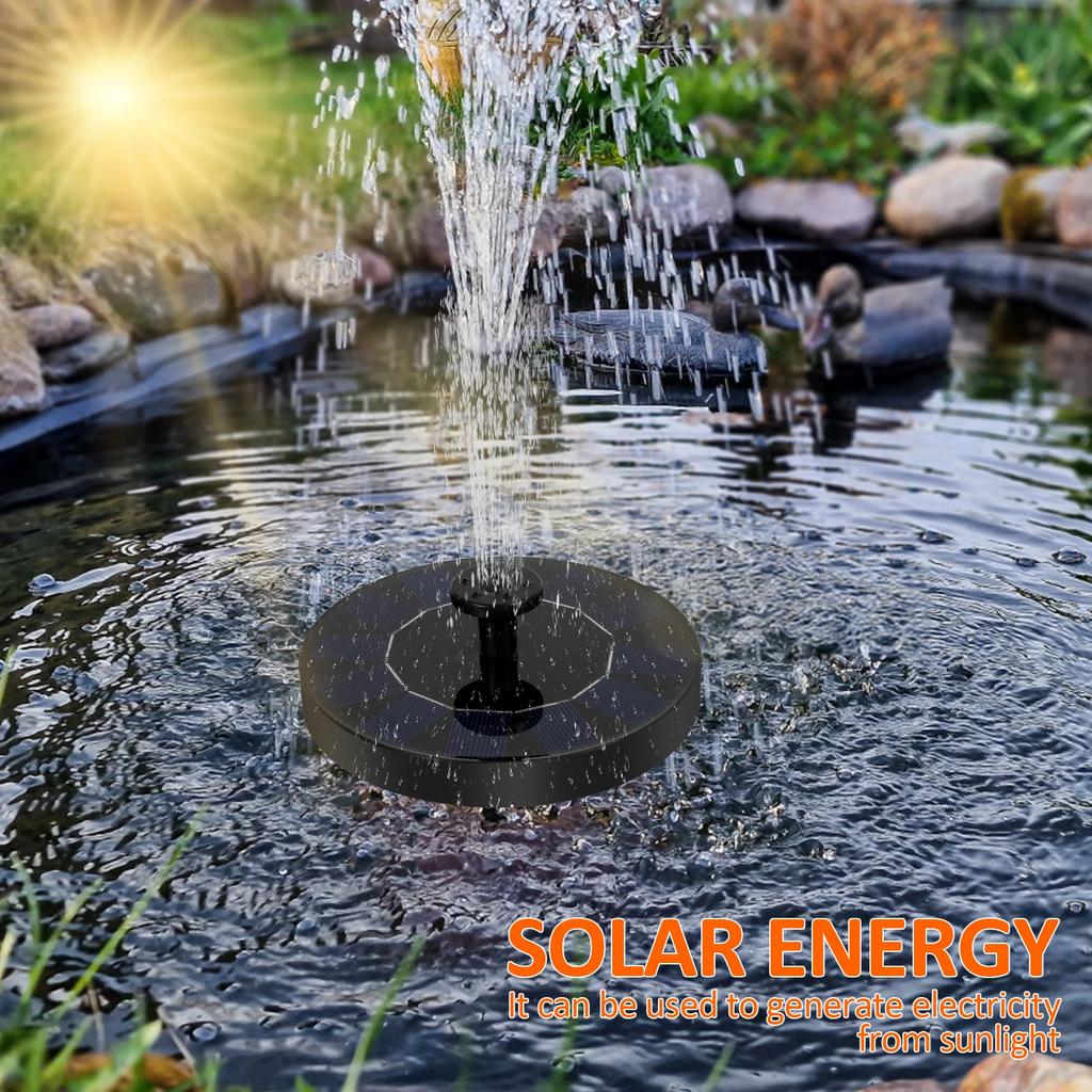 Diameter 13/18cm Solar Fountain ABS Floating Fountain Pump with 4 Fountain Styles Outdoor Solar Pond Pump for Garden Decoration