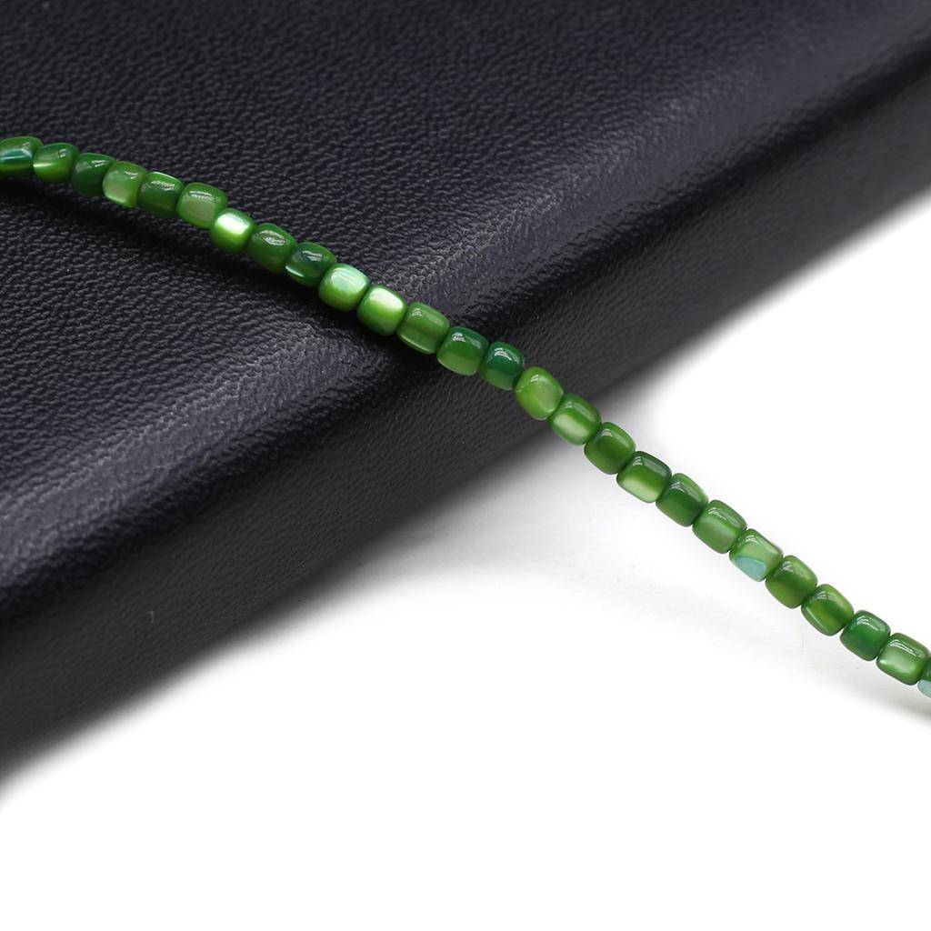 1Strand Natural Freshwater Shell Beads 3.5×3.5mm,Square Coloured Shell Loose Spacer Beads for Jewelry Making DIY Bracelet Accessories Beading 38cm