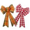 Small Pvc Charming Christmas Bow In Red And White Checkered Design For Decor Festive