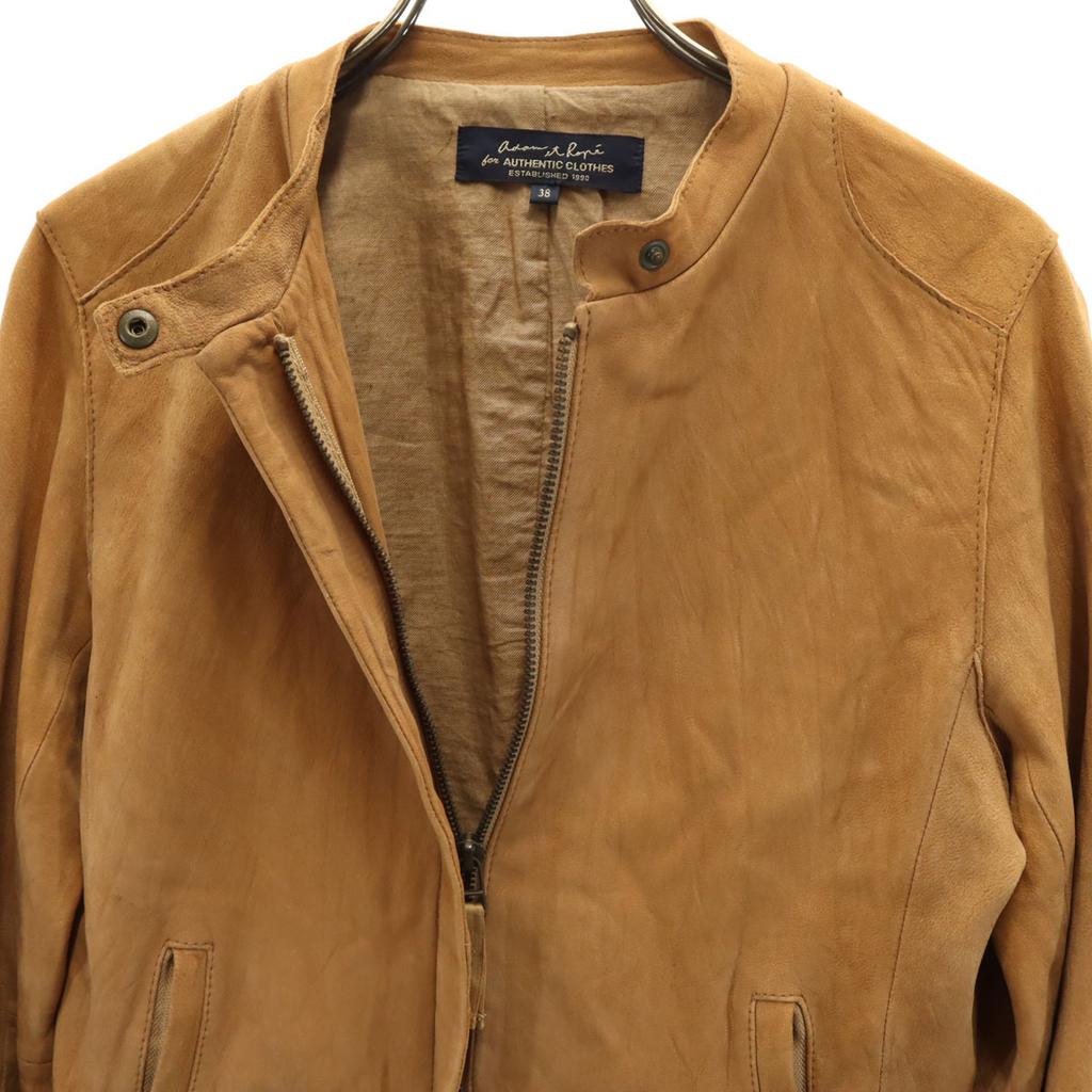 Adam et Rope' Sheep leather leather Single riders jacket 38 Brown Women Used
