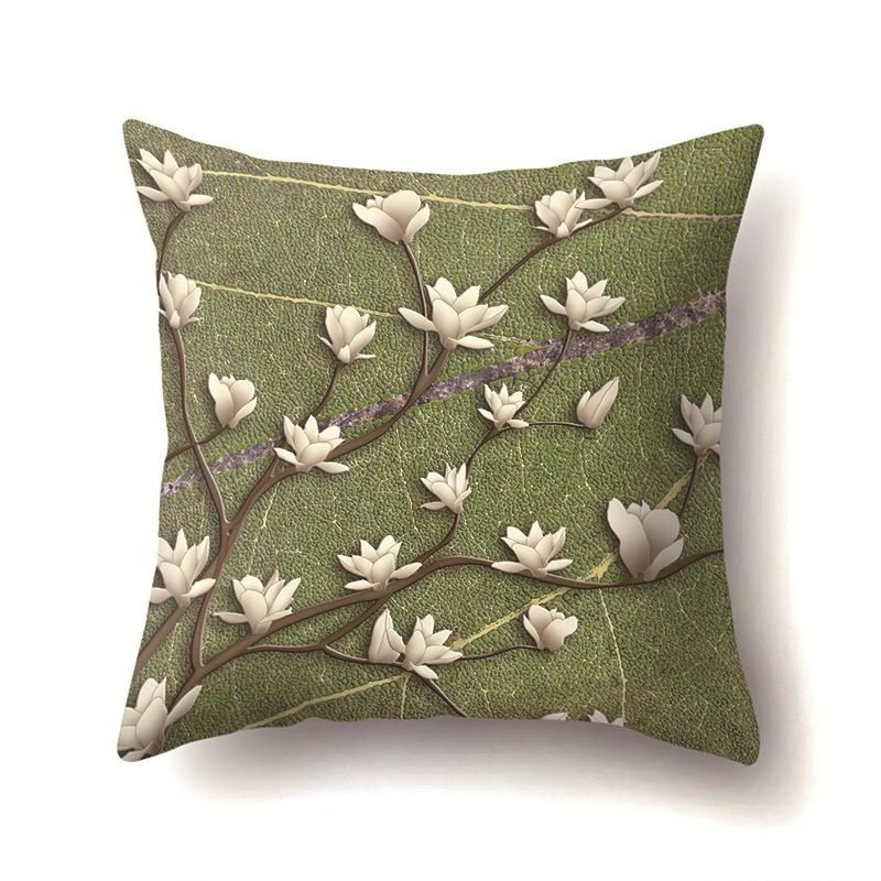 Geometric Branch Sofa Pillowcase Single-sided Office Cushion Cover Living Room Pillowcase Cycling Waist Pillowcase