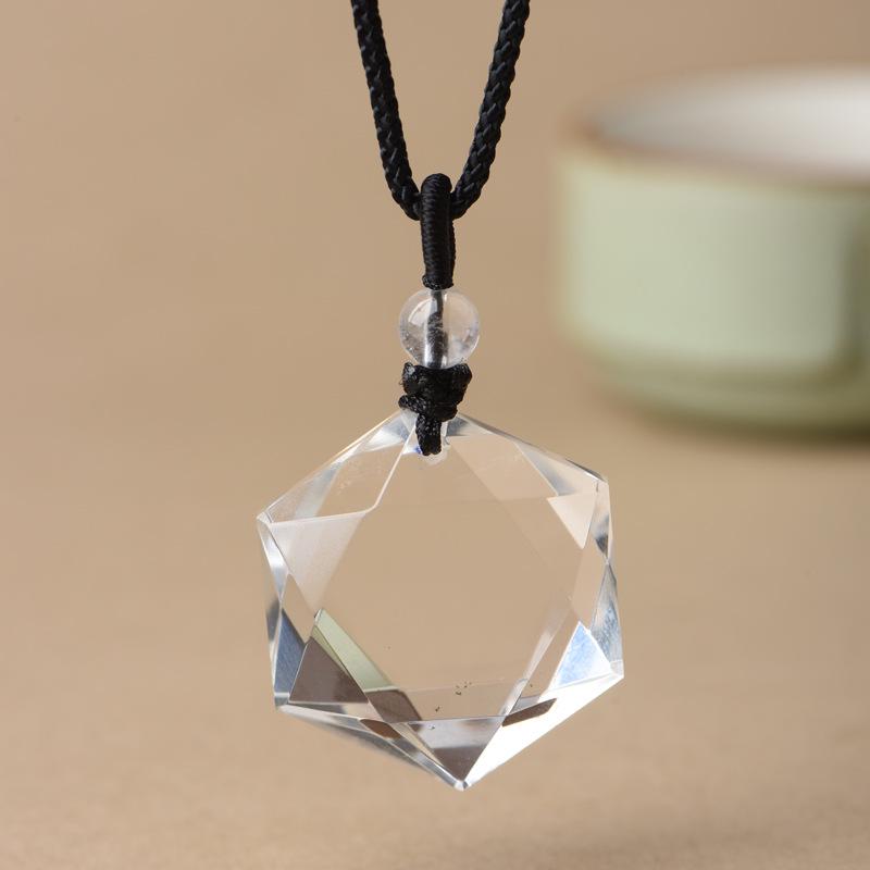 Natürlicher Kristall Sechsspitziger Stern Anhänger Schlüsselanhänger Charm - Unisex Originaler Erz-Schnitzerei