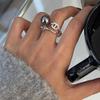 Fashion Personality Creative Design Small Ball Ring for Women Men Trending Irregular Metal Open Finger Rings Female Punk Jewelry