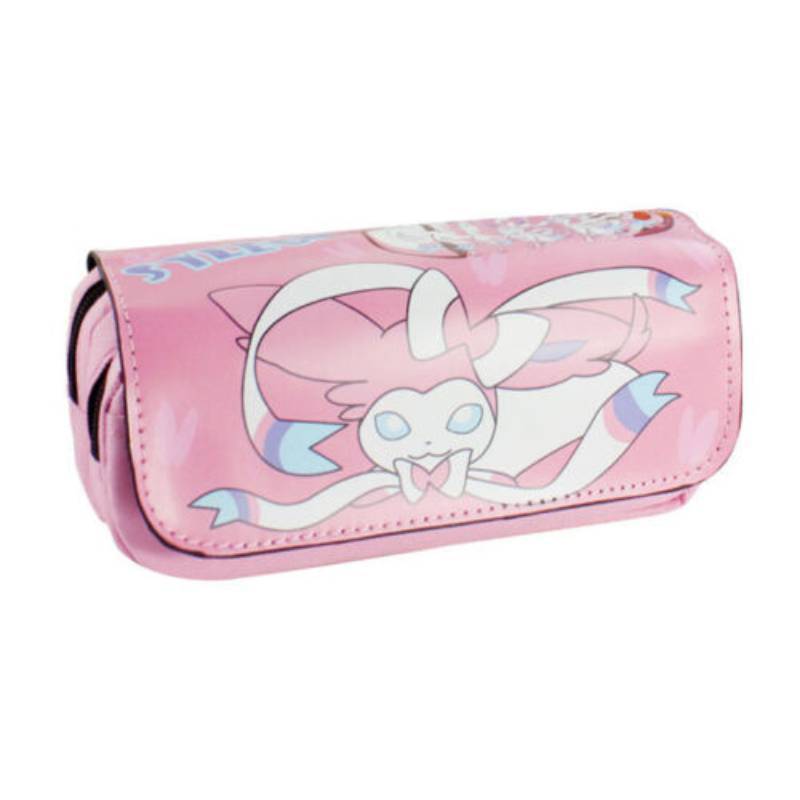 Pokmon Cartoon Student Large Capacity Double Zipper Pencil Case With Compartments For School Supplies