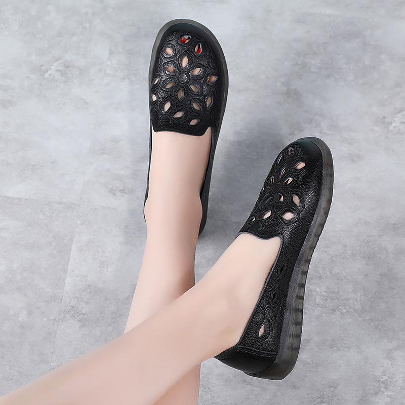 Summer Women Moccasins Leather Shoes Driving Comfort Flats Casual Nurse Penny Loafers Walking Minimalist Maternity Shoes for Girl