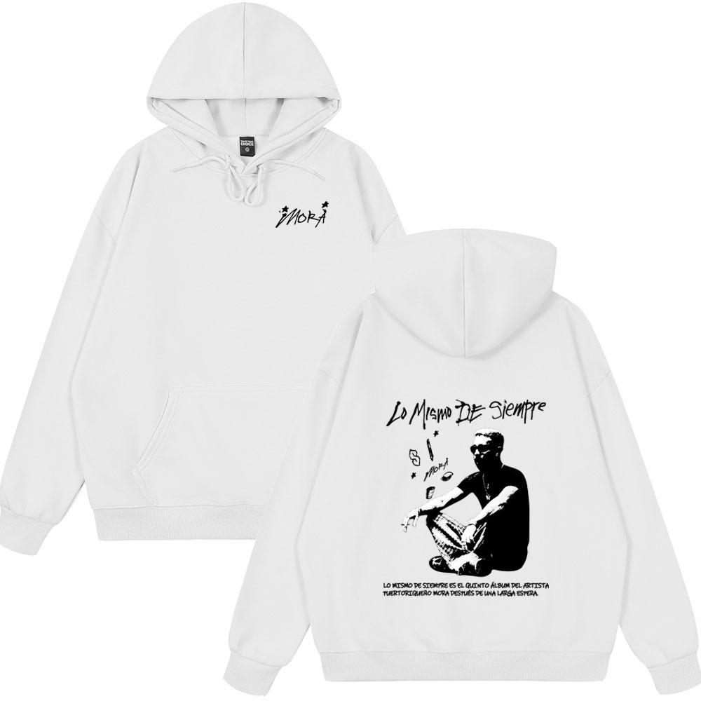 Rapper Mora Lo Mismo De Siempre Album Merch Hoodies Herren Damen Kleidung Langarm Sweatshirts Harajuku Übergroße Streetwear