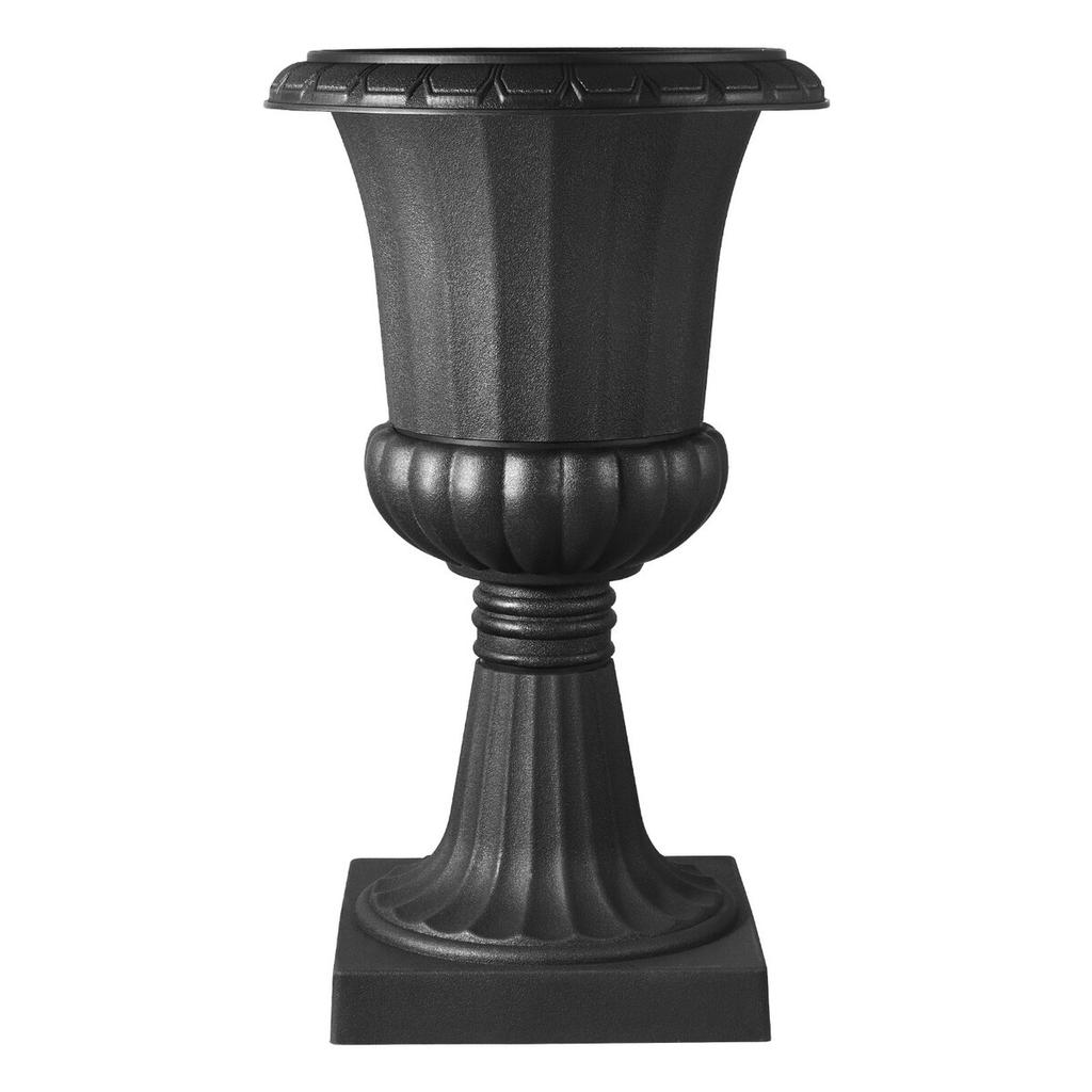 Plastic Urn Planters, 40 X 67 Cm, 2 Pack Black Classic Flower Pots Front Porch Planters, Indoor & Outdoor Vase for Wedding, Party, Event, Home, Stage,