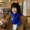 Korean Style Solid Color Wool Knitted Scarf for Women Autumn and Winter New Versatile Student Couple Warm Small Scarf