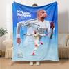 Star Player Kylian Mbappé Blanket Comfortable Great for Bedding Livingroom Picnics Four Seasons Universal Stylish Decor
