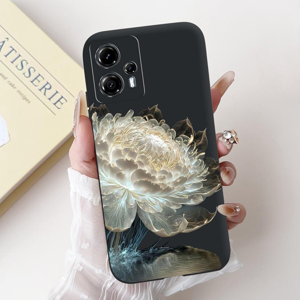 For Moto G13 G14 G15 Phone Cover For Motorola Moto G14 Case Silicone Luxury Fashion Flowers Love Cute Funny Cool Painted Bumper