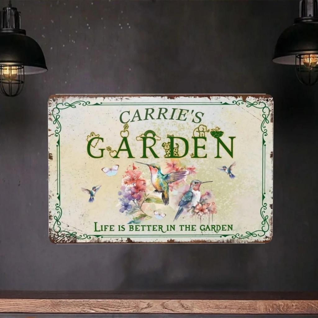 Custom Name Metal Sign Personalized Waterproof Wall Decor Garden Yard Hanging Ornament