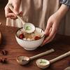 Ceramic Small Soup Spoon Japanese Style Stoneware Spoon Long Handle Spoons Household Cute Creative Spoons Kitchen Tableware