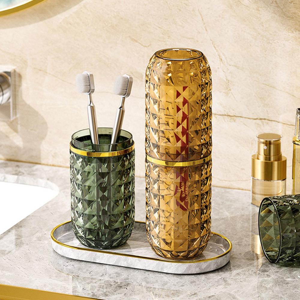 Practical Toothbrush Cup Luxurious Toothpaste Storage Case Box For Outdoor Travel Camping Creative Bathroom Toothpaste Holder