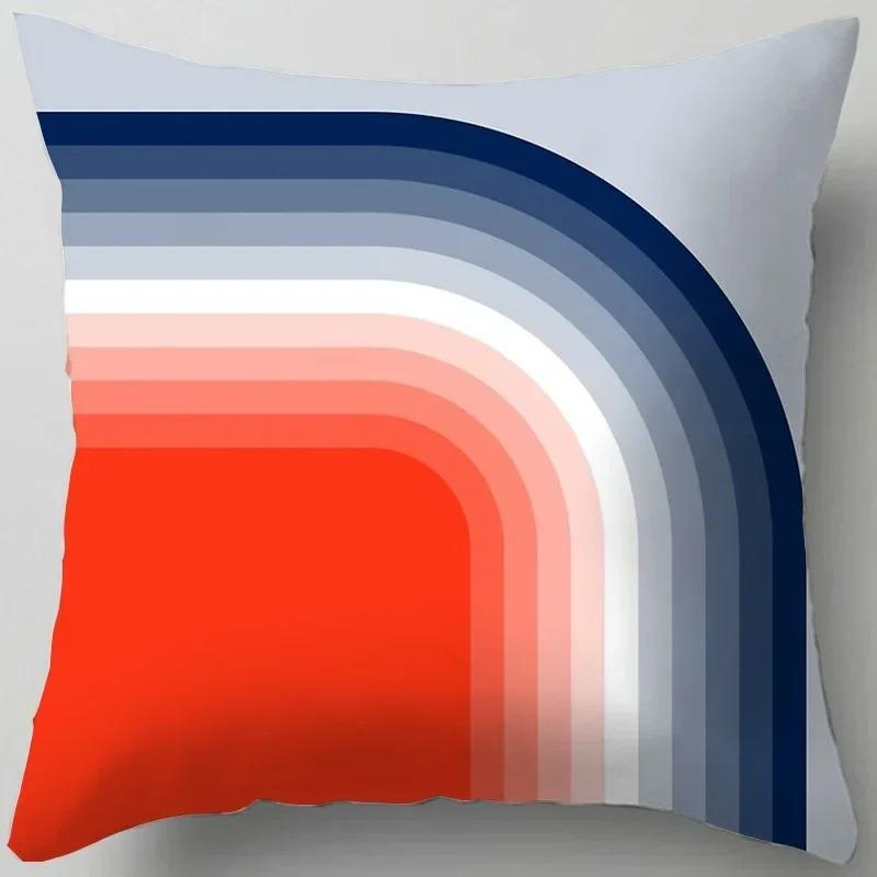 Housse De Coussin Pour Canapé, Décoration Moderne Pour La Maison, Salon, Bureau, Taie D'oreiller Géométrique Orange