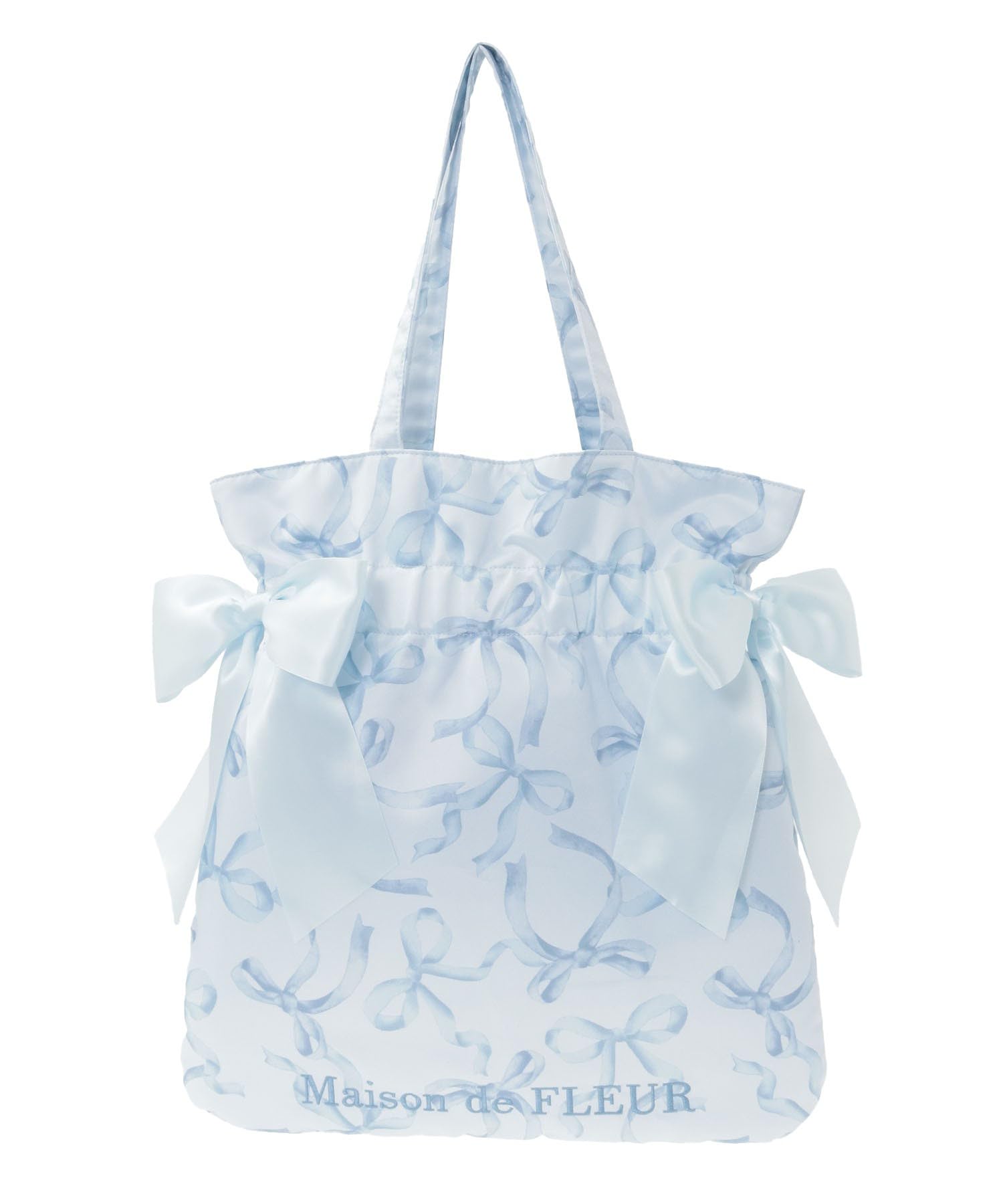 Maison de FLEUR Ribbon Pattern Double Ribbon Tote F Tote 08001132400 Bag, Blue, Bag, синий