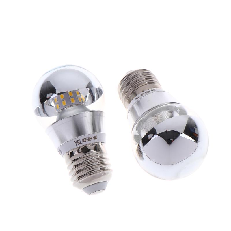 Led Mirror Bulb Half Silver Filament Led 5W E27/E14 Base 360 Degree Angle Warm White Neutral Light Ball Lamp Decoration