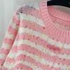 Trendy Knitted Sacai Nanyou European Stripe Crochet Long Sleeve with Colorful Dots for Early Autumn