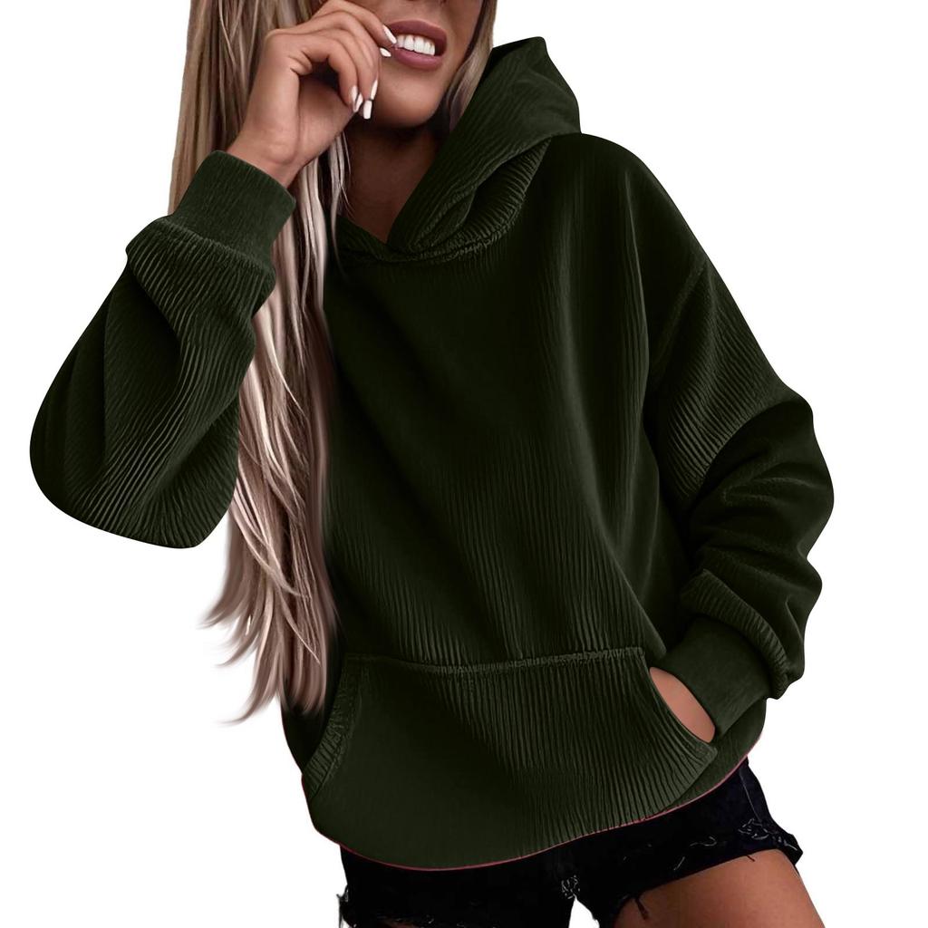 Damen Oversized Sweatshirts Fleece Hoodies Langarm Pullover Outfits Mit Tasche