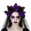 Rose Lace Headband for Women, Gothic Costume Headpiece for Halloween Parties, Cosplay Styling, Stage and Photo Looks