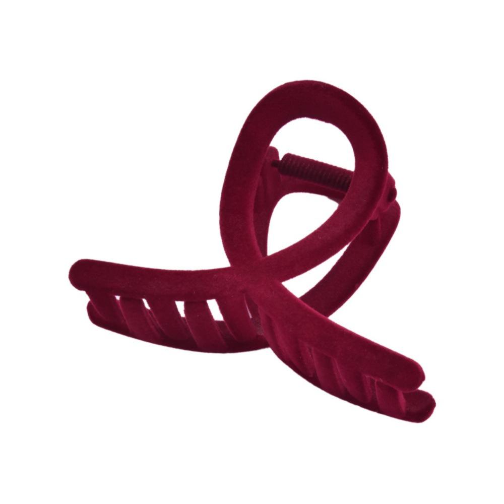 Trendy Flocked Bow Square Claw Clip for Women - Cross Bun & Ponytail Hairstyling