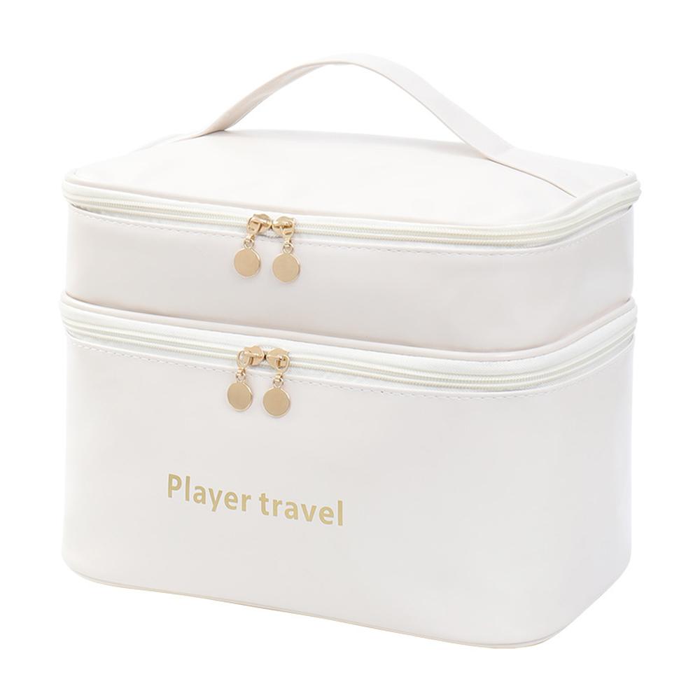 1PC Double-Layer Cosmetic Bag, Light Luxury And Fashionable Skin Care Product Storage Bag, Travel Large-Capacity Toiletry Bag