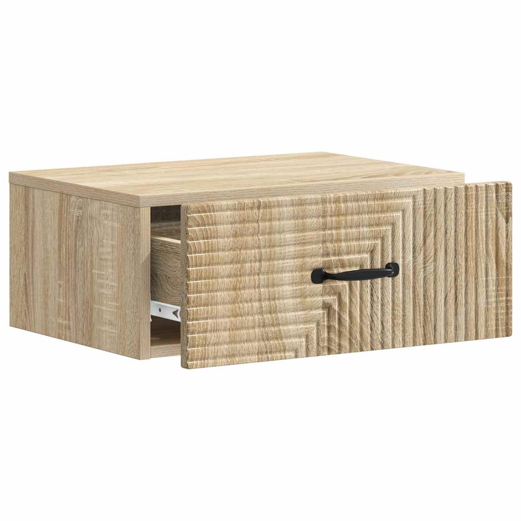 Wall Mounted Nightstand Set 2 pcs Sonoma Oak 49 x 34.5 x 20 cm