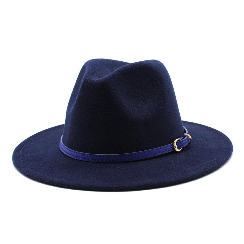 British Style Men And Women Jazz Woolen Hat Big Eave Hat Classic Woolen Hat