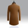 Autumn Men Trench Coat Solid Color Single Breasted Slim Fit Windproof Mid-length