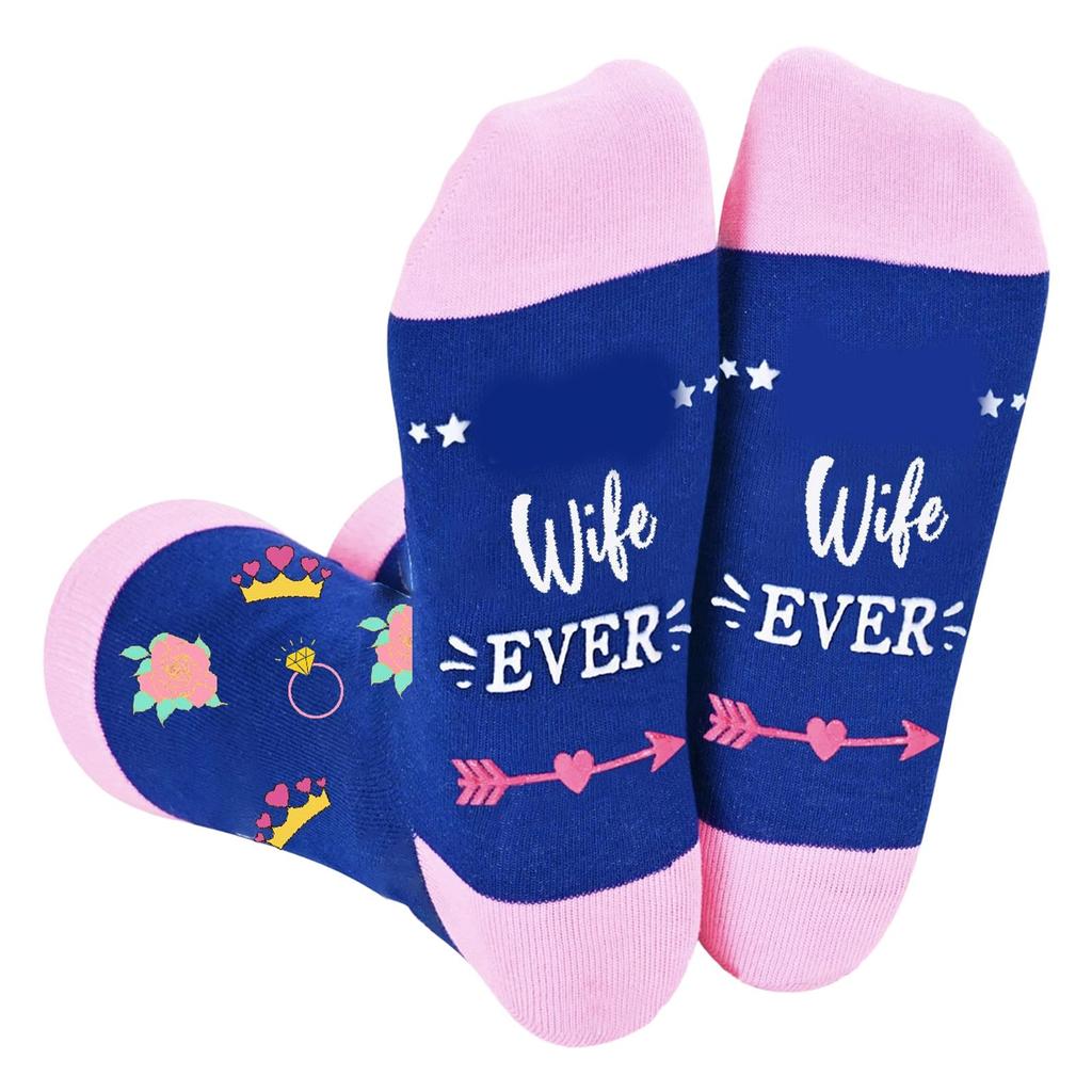 Festives Best Ever Themed Cotton Socks for Women Men Funny Crew Socks For Christmas Birthday Holiday Family Gifting