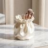 Pen Holder Large Capacity Makeup Brush Storage Holder with Soft Pink Satin Texture Design Stable Base Organizer for Home Dormitory