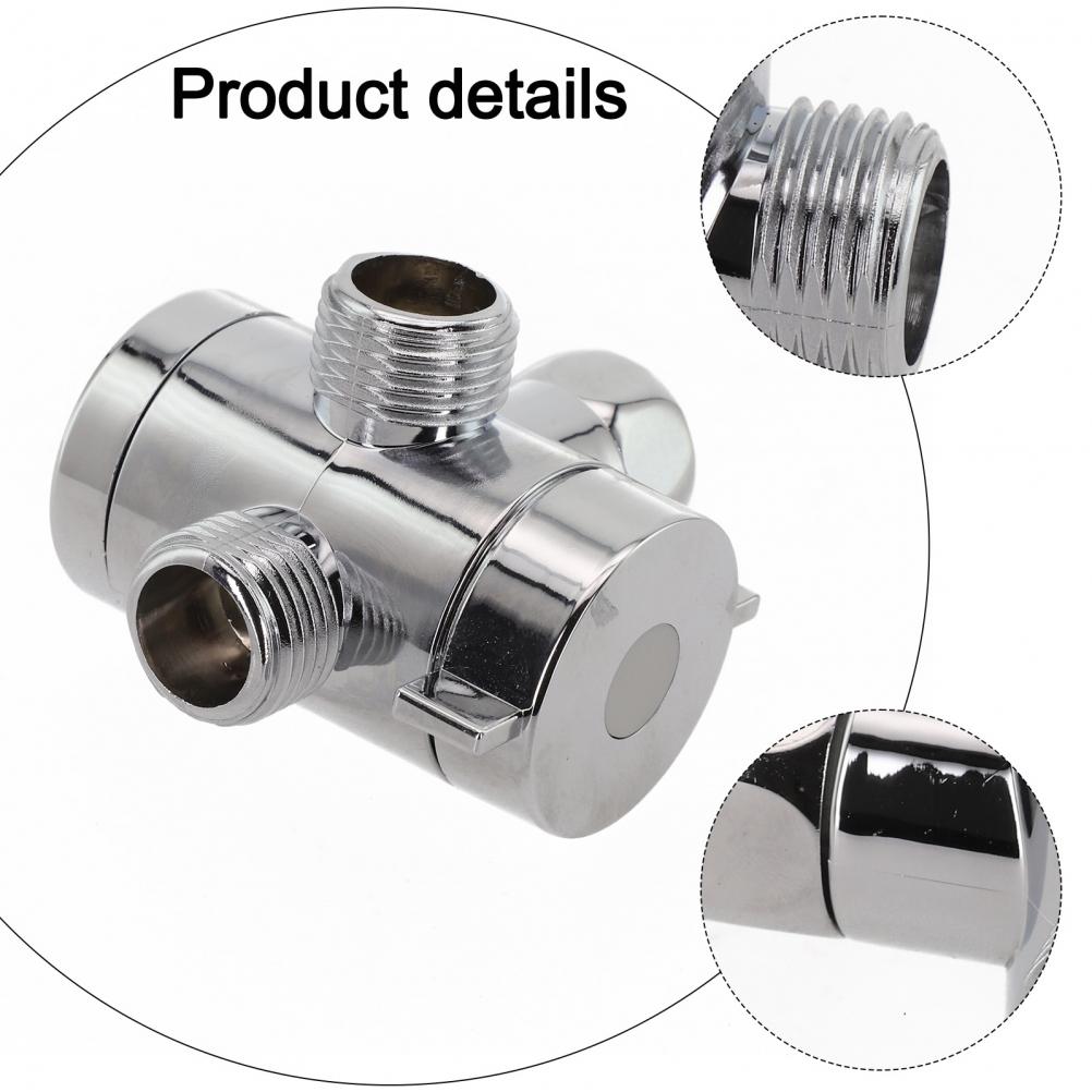 Shower Head Adjustable Valve T-Adapter Tap 1/2\" 3-Way