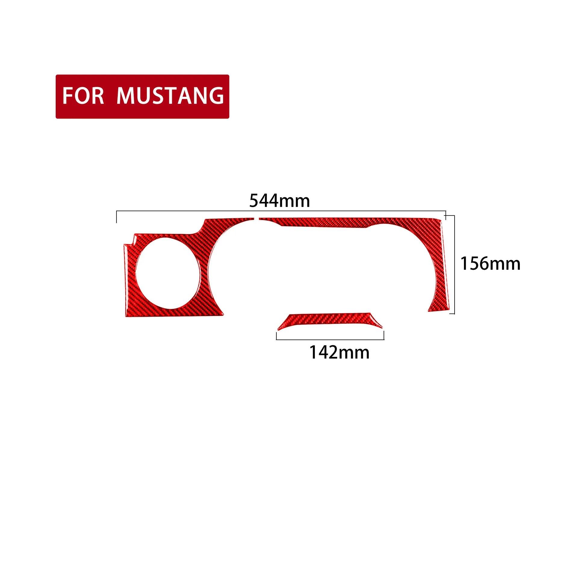 

Углеродное волокно для Ford Mustang 2005-2009, приборная панель автомобиля, накладка на панель приборов, внутренние молдинги, полоски, наклейки, аксессуары красный