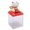 Solar Waving Cat Light Sensing Automatic Waving Arm Lucky Cat Statue for Office Store Restaurant White