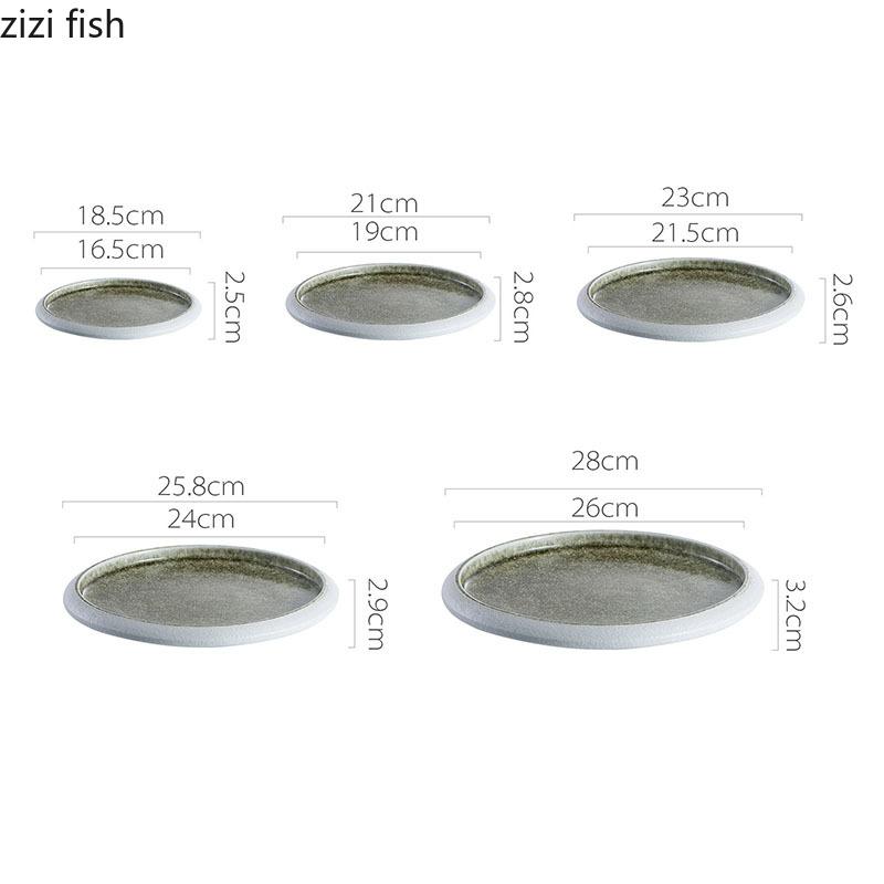 Creative Circular Ceramic Flat Plate Restaurant Service Plate Steak Plate Dessert Plates Sushi Plates Specialty Tableware