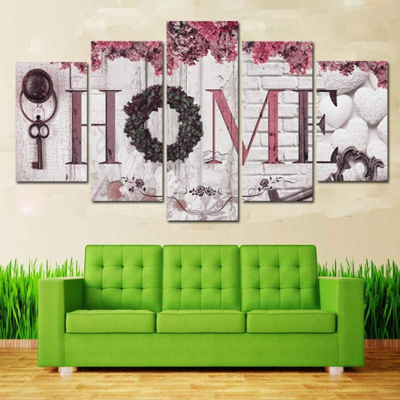 5Pcs Concise Wall Paintings Home Letter Prints Photo Paintings Wall Art For Home Decoration