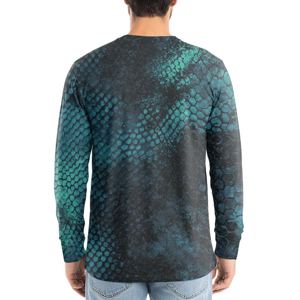 Herren V-Ausschnitt Lässig Mode Bedrucktes Langarm T-Shirt Top